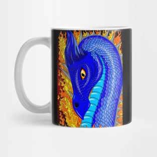 Blue fire dragon Mug